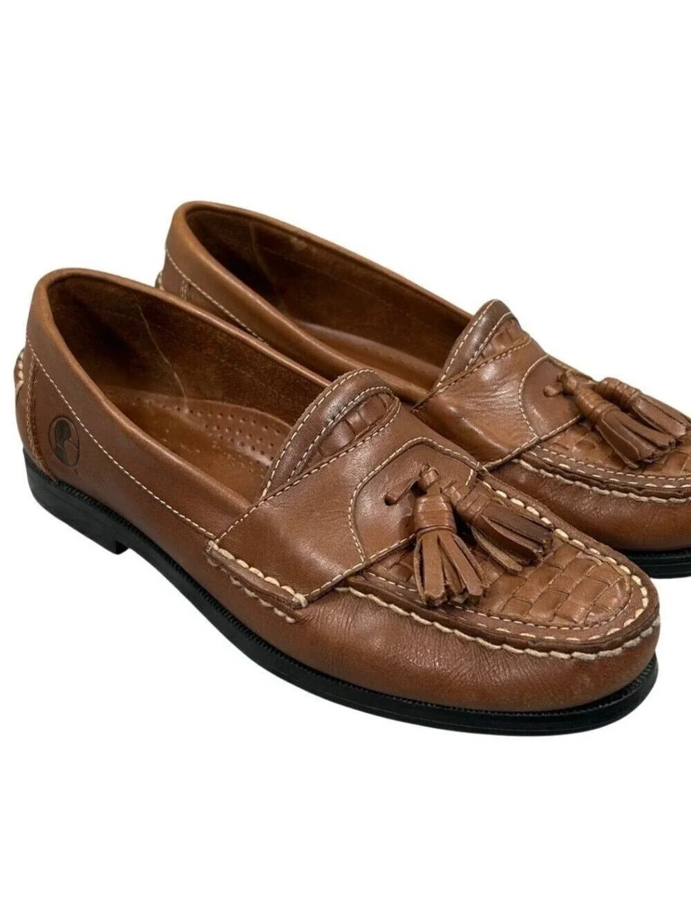 Duck Head Brand Co. Men's Brown Leather Kiltie Tassel Loafers Size 8